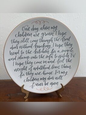 Primitives Kathy Lettered Life My Children Plate 12” Family Sentiment New Heavy